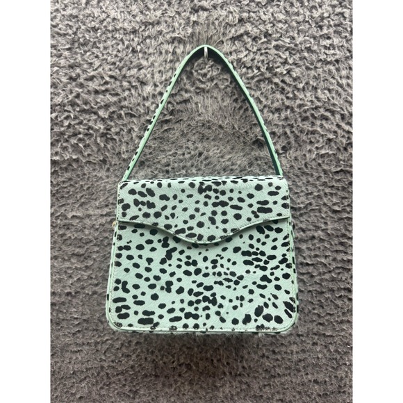 Edie Parker Dalmation Print Real Calf Hair Leather Hand Bag Green - Picture 1 of 12